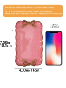 1个复古树脂长方形托盘，带领结装饰，经典托盘，多功能桌面首饰托盘，家居装饰，首饰化妆品收纳盒，化妆刷架，理想礼品 - 彩色 - 查看 14