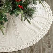 1 Peça Saia Clássica de 48 Polegadas para Árvore de Natal com Fechamento por Cordão - Decoração Natalina Moderna de Poliéster, Sem Necessidade de Eletricidade, Perfeita para Decorações de Árvore Festiva, Decorações de Árvore de Natal, Ideal para Decoração Natalina Doméstica, Decoração de Ambiente Natalino