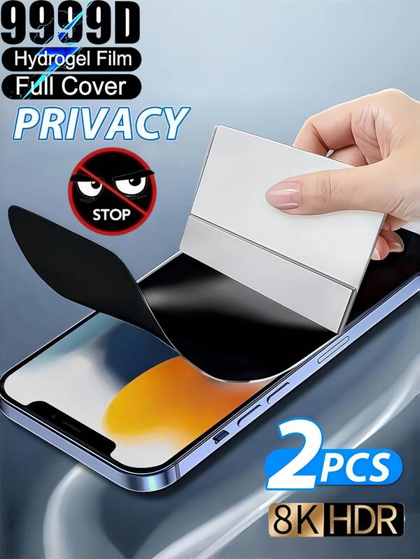 2 Stücke Privacy Anti-Spion Hydrogel Bildschirmschutzfolie kompatibel mit iPhone 17 16 15 14 13 12 11 Pro Max Plus, automatische Kratzerreparatur, Büro/U-Bahn Datenschutz, Vollflächenabdeckung, einfache Anbringung ohne Blasen, ölabweisende Beschichtung, leicht anzubringen, kratzfest, gehäusefreundlich, Anti-Spion Weichfilmschutz (KEIN GLAS), Bildschirmschutzfolie für täglichen Schutz, Büro, Privatsphäre Zuhause, Handyzubehör wasserdicht stoßfest sturzfest