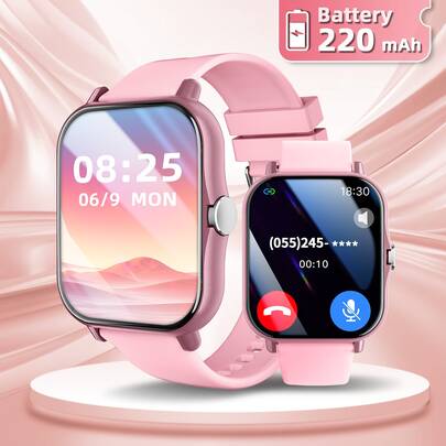 2025 NEUE Mode Smartwatch für Frauen und Männer, 220mAh Batterie mit längerer Standby-Zeit, länger anhaltender Tragekomfort für den Alltag, mit 1,83-Zoll Touchscreen, verstellbarem Silikonarmband, Schrittzähler, Anrufbenachrichtigung, geeignet für iOS & Android