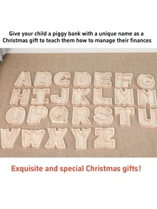 Piggy Bank For Wooden Large Letter Piggy Bank Alphabet Money Bank With Initial , Coin Bank Fun Gifts For Birthday, Christmas, Festival