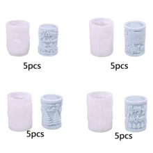 Moules en silicone thème de Noël - Moules en silicone pour sapin de Noël, renne, bonhomme en pain d'épices, moules en forme de cylindre de Noël DIY amusants pour résine, projets artistiques, moules à savon, moules de pierre d'aromathérapie cylindrique DIY Décoration, blanc, outil d'artisanat pour la fabrication de bougies 1 pièce Décorations de Noël Pyjamas de Noël Cadeaux de Noël Décoration de Noël