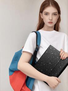 Black Glitter Keyboard Protective Case, Compatible With Samsung Galaxy Tab And IPad, Redmi Pad SE, With Detachable Wireless Bluetooth Keyboard And Apple Pencil Holder (Apple Pencil Not Included), Ultra-Thin Lightweight Stand Protective Case, IPad Protective Case - Black Glitter - View 7