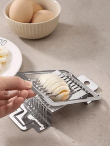 1PC Stainless Steel Multi-Functional Egg Slicer, Household 430 Stainless Steel Slicer, Kitchen Gadget, Egg And Preserved Egg Separator, High-Quality Kitchen Tool For Thanksgiving, Christmas, Halloween, Outdoor, Kitchen, Hotel And Restaurant Use, Kitchen Accessory, Egg Cutter, Egg Slicer, Egg.