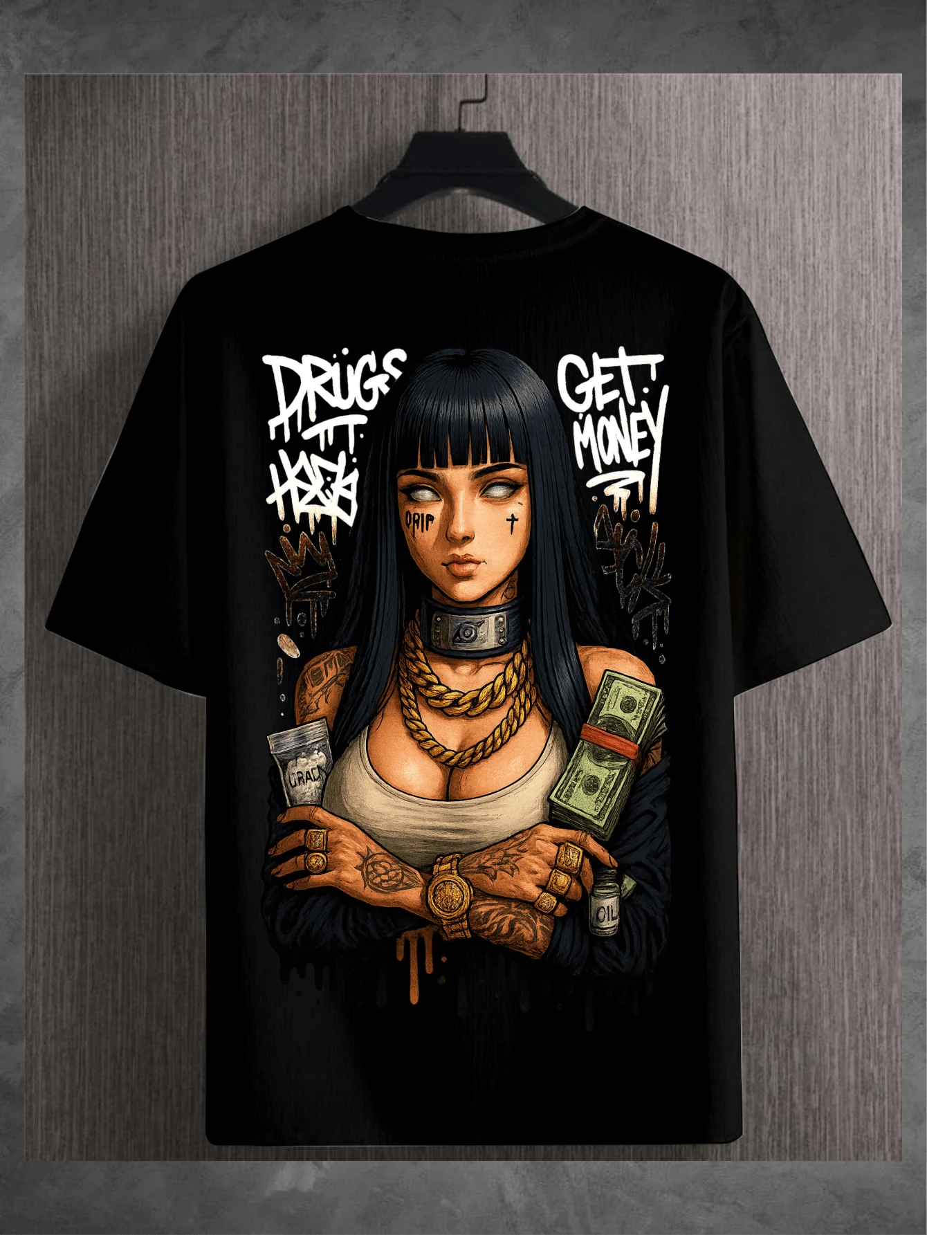 Hinataa T-Shirt Luxury Streetwear T-Shirt Unisex Fashion - màu đen - Xem 1