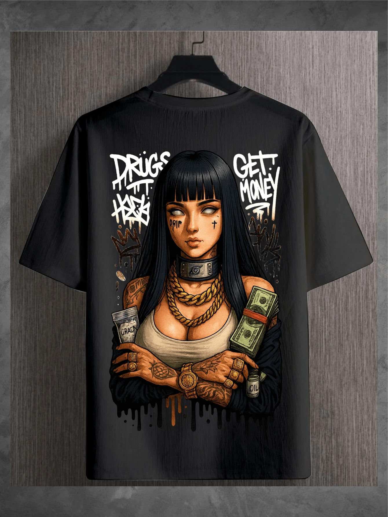 Hinataa T-Shirt Luxury Streetwear T-Shirt Unisex Fashion - 鉛灰色 - 查看 1