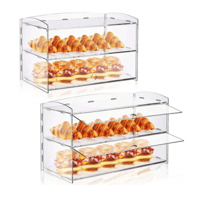 Transparent Acrylic Bakery Display Cabinet With Removable Shelves - Perfect For Showcasing Donuts, Cookies And Cupcakes