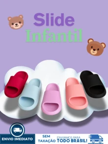 Chinelo nuvem infantil cores diversas confortável e leve para crianças 26/27 a 32/33 promoção! - Roxo - Visão 3