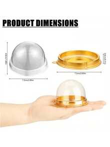 带盖透明塑料迷你蛋糕盒、圆形纸杯蛋糕托、塑料蛋黄泡芙容器、月饼圆顶盒、烘焙包装盒、厨房烘焙工具、小型企业用品学校用品食品袋食品盒适用于糖果巧克力饼干等。 - 彩色 - 查看 4