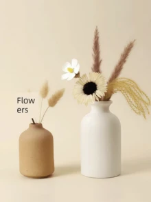 1pc/3pcs Set White Vases - 3pcs Decorative Small Vases, Modern Bohemian Style Rustic Home Decor, Accented With Reeds And Dried Flowers, Creative Stands, Can Be Placed On Tables, Bookshelves, Entryways - Vintage Morandi Vase 3-Piece Set Decorative Crafts Display TV Cabinet Soft Furnishings Beige Vase - Mocha - View 8