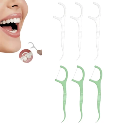 100/200/300 Unidades de Palitos de Fio Dental Palitos de Limpeza Interdental