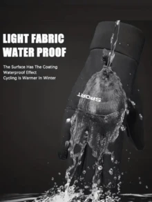 1pc, Men's Winter Warm Gloves, Bicycle Gloves, Cycling Gloves, Mountain Climbing Gloves, Can Touch The Screen, Thick Gloves, Suitable For Cycling, Worn Outdoors Autumn Outfits - A - View 3