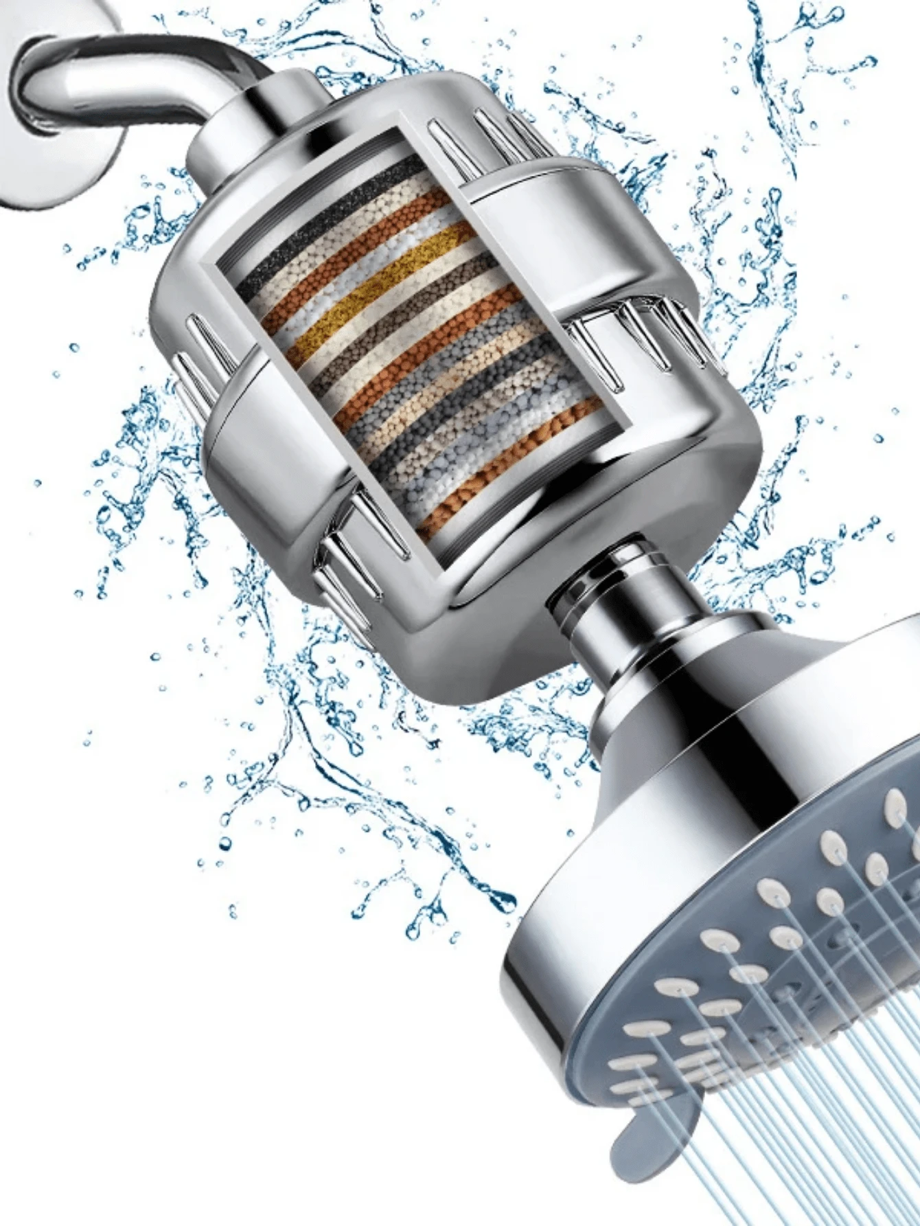 20级淋浴过滤系统，包含软水器、除氯器和滋养肌肤的淋浴喷头 - 家用过滤套装，是圣诞节/节日送礼佳品，浴室用品，浴室配件，浴室工具