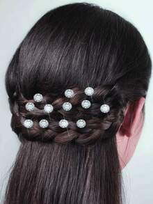 24pcs Rhinestone Spiral Hair Clips Twisted Hair Clips Rhinestone Vortex Hair Clips Metal Spiral Hair Clips Bridal Twisted Hair Clips Wedding Prom Party Hair Accessories (Silver) - Silver - View 3