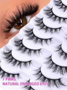 10 Pairs Natural Long Cross Eyelashes With Packing Box, 3D False Eyelashes Eyelash Extensions, Beautify Looks