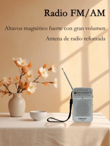 Radio Bluetooth AM / FM Reproductor de altavoz portátil Radio de gran capacidad compacta, regalos populares para ancianos, - Negro - Ver 3