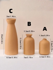 1 pieza/Set de 3 piezas Juego de jarrones Mocha - 3 jarrones decorativos pequeños, decoración del hogar moderna de estilo bohemio y campestre con cañas y flores secas, soportes creativos, mesas, estanterías, entrada - Jarrones Morandi vintage de 3 piezas para exhibición de artesanía, gabinete de TV, decoración de sala con jarrones decorativos suaves de color beige