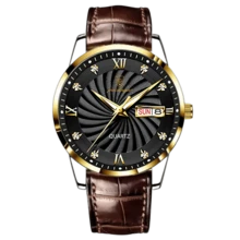 Orologio da uomo con regalo del marchio POEDAGAR (Ori) 50 orologio impermeabile, calendario settimanale, doppio display, cinturino dorato 316 in acciaio inossidabile, moda aziendale, orologio con scala diamantata, movimento del quarzo giapponese, preciso orologio per il mantenimento 'orario, la festa del papà, l'esame della nascita degli uomini, elementi essenziali per tornare a scuola - nero - Visualizzare 11