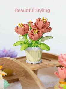 Mini Bouquet Bonsai Tree Toy Building Block Set, 105-365 Building Block Particles, DIY Simulated Plant Series Building Block Toys, Toy Building Blocks Suitable For Home And Office Decoration, Bouquet Set, Suitable For Adults, Mother's Day Gift, Birthday Gift, Valentine's Day Gift, Christmas Toy - Multicolor - View 7