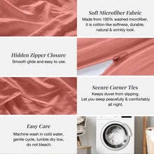 Juego De Cama De Color Sólido (2/3 Piezas), Hecho De 100% Poliéster De Alta Calidad, Suave Y Agradable Para La Piel, Transpirable Para Un Sueño De Alta Calidad Todas Las Noches, Duradero Y Resistente, Fácil De Usar Y Limpiar En La Vida Diaria. - Rosa oscuro - Ver 9
