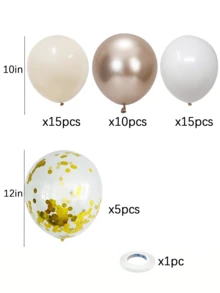 46 peças/Conjunto Kit de Balões Creme e Dourado Champanhe, Balões de Látex Vintage Branco Creme de 10 Polegadas com Glitter Dourado Champanhe Metálico, Adequado para Decoração de Aniversário, Casamento, Chá de Panela, Balões Temáticos, Guirlanda de Balões Reutilizável, Balões de Feriado, Decorações de Aniversário, Montagem de Festa Elegante, Combo de Balões de Alta Qualidade, Essencial para Organizadores de Eventos e Festas - Multicolorido - Visão 2