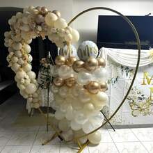 46 peças/Conjunto Kit de Balões Creme e Dourado Champanhe, Balões de Látex Vintage Branco Creme de 10 Polegadas com Glitter Dourado Champanhe Metálico, Adequado para Decoração de Aniversário, Casamento, Chá de Panela, Balões Temáticos, Guirlanda de Balões Reutilizável, Balões de Feriado, Decorações de Aniversário, Montagem de Festa Elegante, Combo de Balões de Alta Qualidade, Essencial para Organizadores de Eventos e Festas - Multicolorido - Visão 3