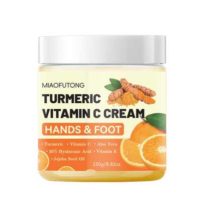 Kem dưỡng da tay và chân 6 trong 1, chứa nghệ, vitamin C, lô hội, vitamin E, dầu hạt jojoba, 30% axit hyaluronic và các thành phần khác, dùng để chăm sóc tay và chân, thích hợp cho da khô và da cứng, thích hợp cho bàn chân, bàn tay, đầu gối và cơ thể, dưỡng ẩm cho da khô