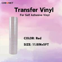 1pc Cheonet Permanent Adhesive Vinyl Matte/Glossy Colored Vinyl Sticker, Suitable For Party Decoration DIY - red plaid - View 27