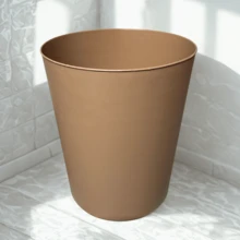 Juego de 2 cestos papelero compactos de polipropileno, libres de BPA; resistentes, ecológicos y funcionales para baño, oficina, escritorio y hogar. - Caqui - Ver 1