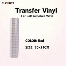 1pc Cheonet Permanent Adhesive Vinyl Matte/Glossy Colored Vinyl Sticker, Suitable For Party Decoration DIY - red plaid - View 26