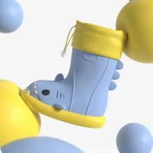 Botas de Lluvia para Niña y Niño Sharky Rain – Impermeables, Antiderrapantes, Divertido Diseño de Tiburón – Tallas 14 a 22 MX DENALI - Azul - Ver 10