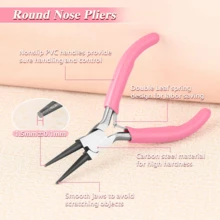 KLONKEE Alicates de punta redonda - Disponibles en varios tamaños que incluyen alicates de punta redonda de 1.5mm, 2.25mm y 3mm, adecuados para hacer joyas, cortadores de alambre, mordazas de alicates de punta redonda, mango ergonómico para un agarre cómodo para manualidades con cuentas y proyectos de artesanía de alta precisión, compatibles con alambre de artesanía de calibre 18-26 (no adecuados para alambre de metal con núcleo de acero). - Multicolor - Ver 11