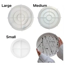 硅胶树脂模具托盘 - 三种尺寸（大/中/小），适用于水泥和混凝土，可用于制作首饰碟、花盆底座、DIY工艺品和家居装饰。 - 白色 - 查看 5