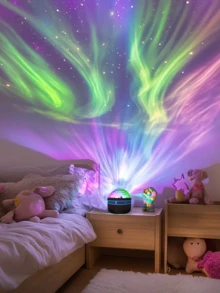 1pc Aurora Starry Sky Projection Light, Silver Hebei Aurora Starry Sky USB Projector Light, With Remote Control, Featuring 14 Different Lighting Effects Of LED Lights For The Milky Way, Starry Sky, And Aurora, Suitable For Room And Home Decoration Lights, Night Lights, Living Rooms, Bedrooms, Home Theaters, Birthdays, Parties, Camping, And Weddings. It Is A Perfect And Unique Decorative Atmosphere Light It Creates A Dreamy And Novel Atmosphere Of The Milky Way, Aurora And Starry Sky. It Is An Exquisite And Wonderful Gift! - Multi-color light - View 6