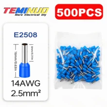 TEMINUO 500/200 个什锦绝缘环形端子，9 种不同尺寸 22-6AWG 0.5-16mm²，用于电气、工业、电源控制系统的压接连接器，红色/黄色/蓝色/黑色/白色/灰色