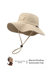 1 قطعة قبعة دلو قابلة للطي ذات حافة عريضة للجنسين، قبعة شمسية للتنزه والصيد، بأسلوب غربي غربي تحمي من الأشعة فوق البنفسجية، قابلة للتعديل