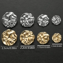 2/4 Stücke Vintage asymmetrische geprägte Metallknöpfe, modische dekorative Knöpfe für Mäntel, Pullover, Hemden, Jacken, Schuhe, Hüte, Taschen DIY Nähzubehör - Verschiedenfarbig - Übersicht 11