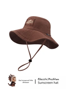 1 قطعة قبعة دلو قابلة للطي ذات حافة عريضة للجنسين، قبعة شمسية للتنزه والصيد، بأسلوب غربي غربي تحمي من الأشعة فوق البنفسجية، قابلة للتعديل