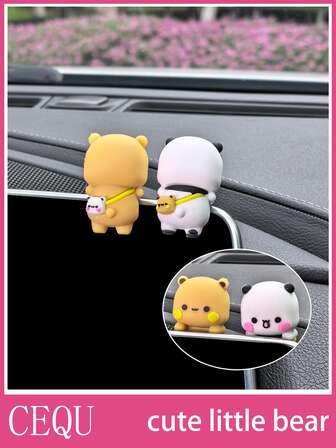 Bubu Party Decoration Cute Little Bear Decoration Car Screen Display Doll Doll Car Interior Rearview Mirror Cute Decoration