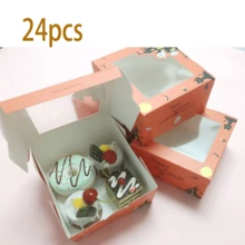 24pcs Halloween Paper Boxes, 4"X4"X2.5" Pumpkin Cookie Boxes, Bat Shaped With Transparent Window, Colorful Open Window Cake Boxes For Wedding, Graduation Party, Gifts - Suitable For Donuts, Mini Cakes, Pastries, Sweets And Cakes, 10cm X 10cm X 6.2cm