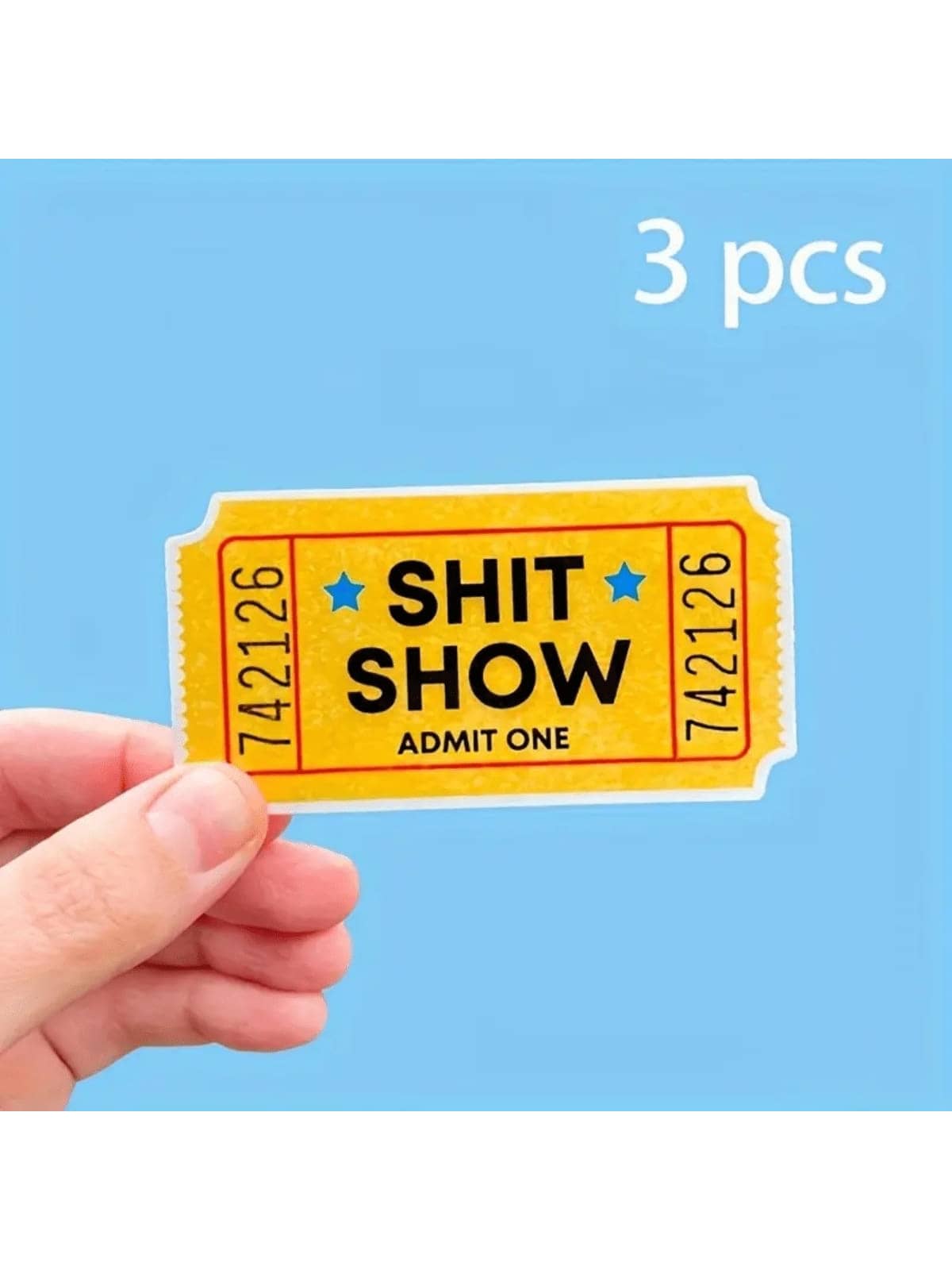 Nhãn dán vé Show Admit One - Hình dán mới lạ hài hước cho chai nước, máy tính xách tay, bàn làm việc, nhựa vinyl bền, tùy chọn nam châm dẻo, quà tặng vui nhộn theo chủ đề đại dịch - Nhiều màu - Xem 1