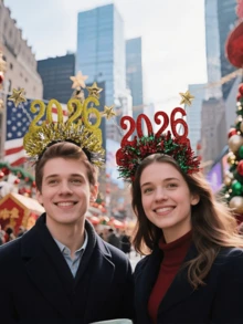 2026 圣诞新年女士头带，高骷髅头压缩头带，节日派对，发孔头带，圣诞快乐头带 - 彩色 - 查看 10