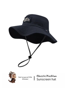 1 قطعة قبعة دلو قابلة للطي ذات حافة عريضة للجنسين، قبعة شمسية للتنزه والصيد، بأسلوب غربي غربي تحمي من الأشعة فوق البنفسجية، قابلة للتعديل