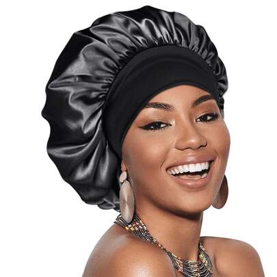 1 Stück Seiden-Schlafhaube, Satin-Kopftuch, weiche elastische Seiden-Schlafhaube, Seide für lockiges Haar, Seidenhut, dehnbare Seiden-Schlafhaube zum Schlafen für Frauen, dehnbare Seiden-Schlafhaube für Mädchen, Duschhandtücher für Schönheitssalons, Hotels, Sport, Zuhause, Handtücher, Hautpflege