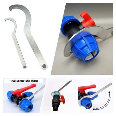 20-63 mm (0,79-2,48 tum) metallnyckel för bevattningskopplingar, kraftig metallkrok, manuellt verktyg, kraftig nyckel, rörtång, lämplig för: Tillbehör för jordbruksbevattning/växthusplantering och höghållfasta upphängningskrokar för hem och fabrik