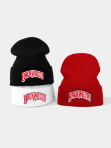 1pc Knitted Beanie Hat, Fashionable Embroidery, Comfortable Material, Unisex Design, Suitable For Spring, Summer, Autumn, Winter - Multicolor - View 6