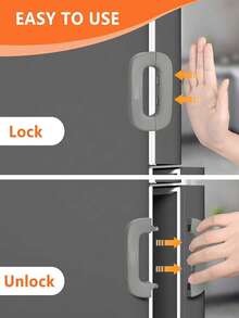 1 X Fridge Door Protection Lock, Plastic Fridge Lock, No Drilling Required, Self-Adhesive Multi-Purpose Fridge/Dishwasher Lock, Fridge Security Lock, Prevents Fridge Door From Not Closing Tightly, Anti-Theft And Anti-Opening - Multicolor - View 4
