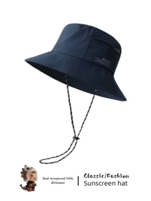 1 件装男士波西米亚风格渔夫帽，防紫外线钓鱼太阳帽，户外可折叠遮阳帽 - 一件裝漁夫帽 - 查看 6