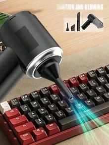 1pc Rechargeable Wireless Car Vacuum Cleaner With Dual Filter, Strong Suction, Portable, Handheld, Mini Dust Blower For Home & Auto