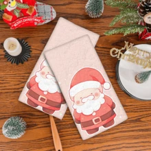 2/4 Pcs Snowman Printed Dish Towels, Christmas Gifts, Christmas Decorations, Super Absorbent Microfiber Modern Towels For Cooking, Baking, Washing Dishes, Cleaning, Hand Towels, Tea Towels, Soft And Highly Absorbent, Kitchen Decor, Gifts For Neighbors, Mothers, Birthdays, Housewarming For Friends, Kitchen Essentials, Daily Necessities - Multicolor - View 6